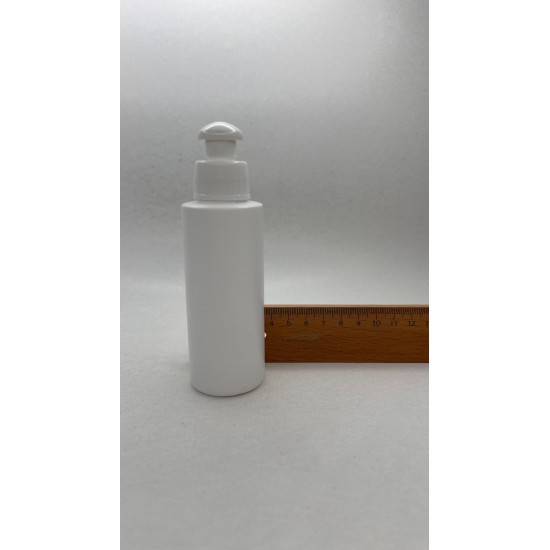 100 ml Beyaz Mat Plastik Şişe (PE) Beyaz Puspul Kapaklı (24 Ağız)
