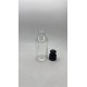 100 ml Şeffaf Plastik Şişe (PET) Siyah Puspul Kapaklı (24 Ağız)