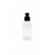 100 ml Şeffaf Plastik Şişe (PET) Siyah Puspul Kapaklı (24 Ağız)