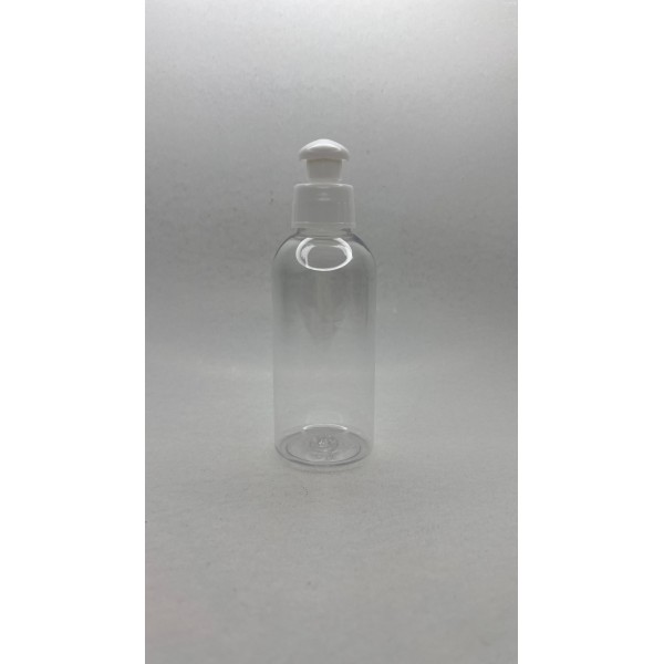 150 ml Şeffaf Plastik Şişe (PET) Beyaz Puspul Kapaklı (24 Ağız)