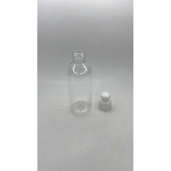 150 ml Şeffaf Plastik Şişe (PET) Beyaz Puspul Kapaklı (24 Ağız)