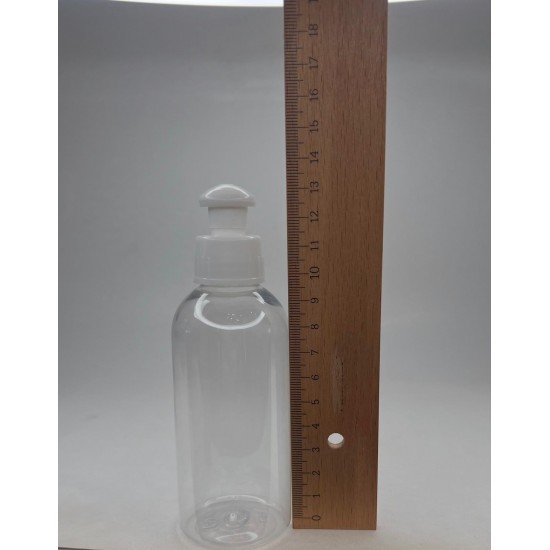 150 ml Şeffaf Plastik Şişe (PET) Beyaz Puspul Kapaklı (24 Ağız)