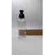 150 ml Şeffaf Plastik Şişe (PET) Siyah Puspul Kapaklı (24 Ağız)