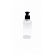 150 ml Şeffaf Plastik Şişe (PET) Siyah Puspul Kapaklı (24 Ağız)
