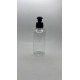 150 ml Şeffaf Plastik Şişe (PET) Siyah Puspul Kapaklı (24 Ağız)