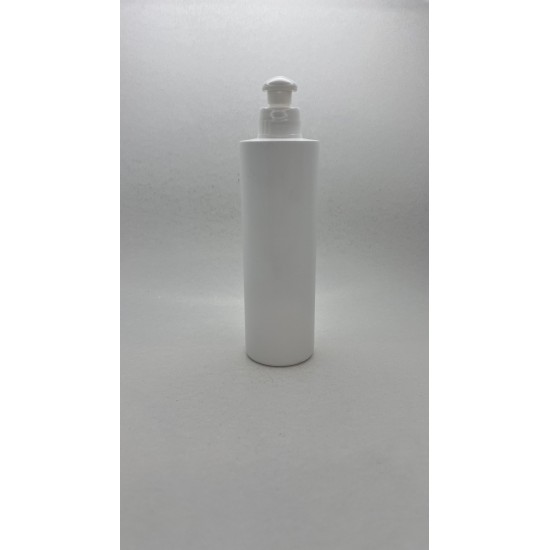250 ml Beyaz Plastik Şişe (PE) Beyaz Puspul Kapaklı (24 Ağız)