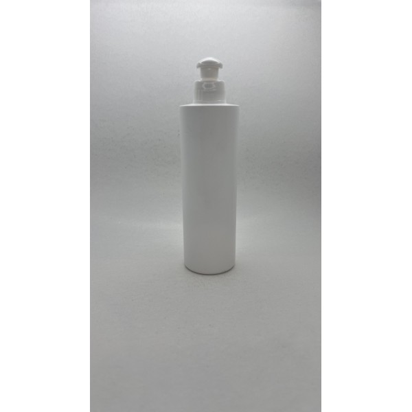 250 ml Beyaz Plastik Şişe (PE) Beyaz Puspul Kapaklı (24 Ağız)