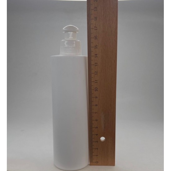 250 ml Beyaz Plastik Şişe (PE) Beyaz Puspul Kapaklı (24 Ağız)