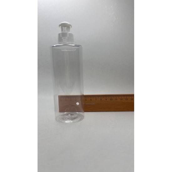 250 ml Şeffaf Plastik Şişe (PET) Beyaz Push-Pull Kapaklı (24 Ağız)