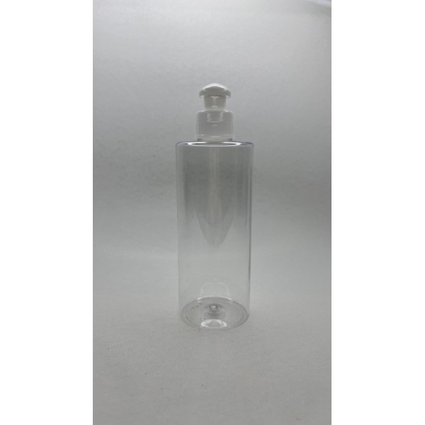 250 ml Şeffaf Plastik Şişe (PET) Beyaz Push-Pull Kapaklı (24 Ağız)