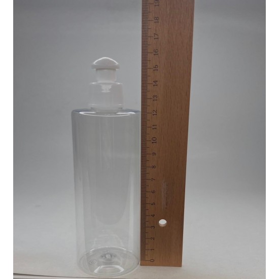 250 ml Şeffaf Plastik Şişe (PET) Beyaz Push-Pull Kapaklı (24 Ağız)
