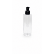 250 ml Şeffaf Plastik Şişe (PET) Siyah Push-Pull Kapaklı (24 Ağız)