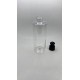 250 ml Şeffaf Plastik Şişe (PET) Siyah Push-Pull Kapaklı (24 Ağız)