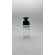 30 ml Şeffaf Plastik Şişe (PET) Siyah Push-Pull Kapaklı (24 Ağız)