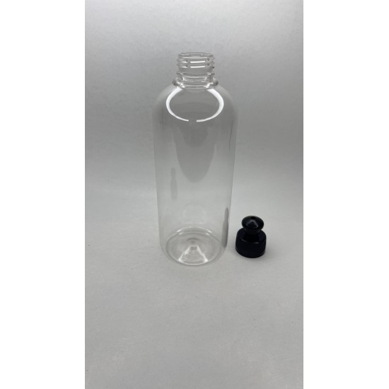 500 ml Şeffaf Plastik Şişe (PET) Siyah Push-Pull Kapaklı (28 Ağız)