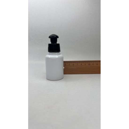 60 ml Beyaz Plastik Şişe (PET) Siyah Push-Pull Kapaklı (24 Ağız)
