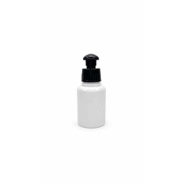60 ml Beyaz Plastik Şişe (PET) Siyah Push-Pull Kapaklı (24 Ağız)