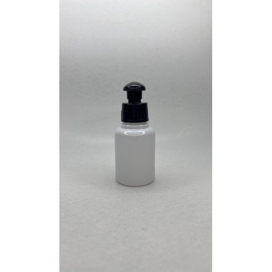 60 ml Beyaz Plastik Şişe (PET) Siyah Push-Pull Kapaklı (24 Ağız)