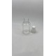 60 ml Şeffaf Plastik Şişe (PET) Beyaz Push-Pull Kapaklı (24 Ağız)