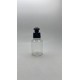 60 ml Şeffaf Plastik Şişe (PET) Siyah Push-Pull Kapaklı (24 Ağız)