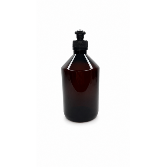 500 ml Kahverengi PET Şişe | Siyah Push-Pull Kapaklı (28 mm)