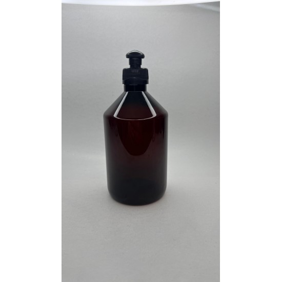 500 ml Kahverengi PET Şişe | Siyah Push-Pull Kapaklı (28 mm)
