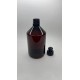 500 ml Kahverengi PET Şişe | Siyah Push-Pull Kapaklı (28 mm)