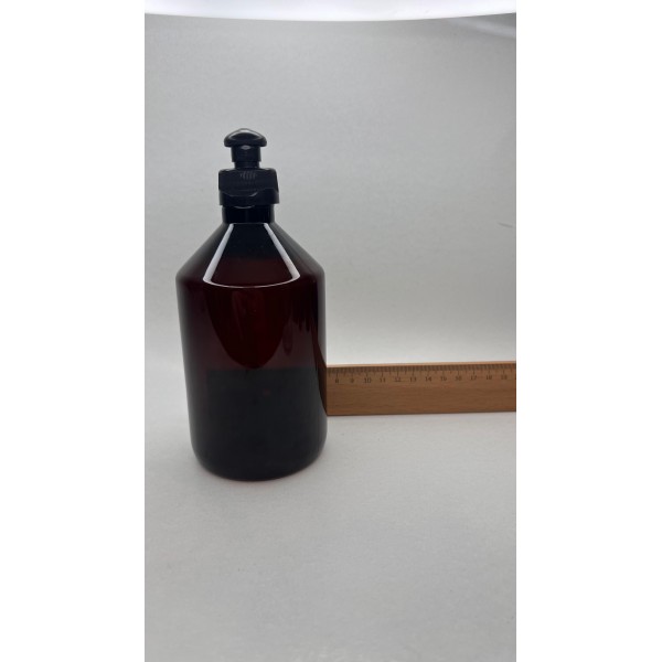 500 ml Kahverengi PET Şişe | Siyah Push-Pull Kapaklı (28 mm)