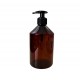 1000 ml (1 Litre) Kahverengi Plastik Şişe (PET) Siyah Sıvı Sabun Pompalı (28 Ağız)