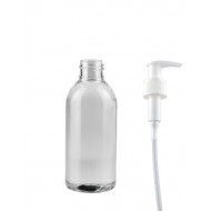 100 ml Şeffaf Plastik Şişe (PET) Beyaz Sıvı Sabun Pompalı (24 Ağız)