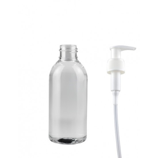 100 ml Şeffaf Plastik Şişe (PET) Beyaz Sıvı Sabun Pompalı (24 Ağız)