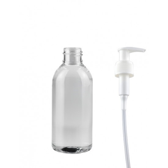 150 ml Şeffaf Plastik Şişe (PET) Beyaz Sıvı Sabun Pompalı (24 Ağız)