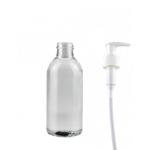 150 ml Şeffaf Plastik Şişe (PET) Beyaz Sıvı Sabun Pompalı (24 Ağız)