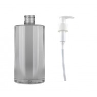 250 ml Şeffaf Plastik Şişe (PET) Beyaz Sıvı Sabun Pompalı (24 Ağız)