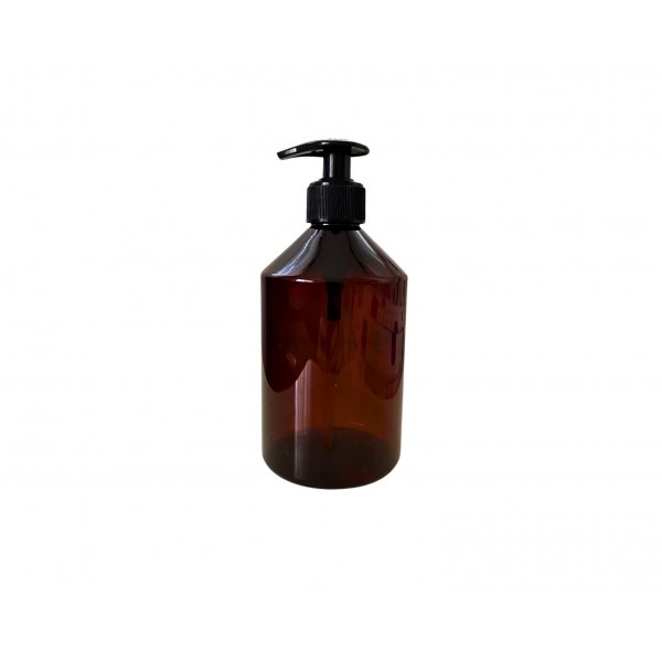 500 ml Kahverengi Plastik Şişe (PET) Siyah Sıvı Sabun Pompalı (28 Ağız)
