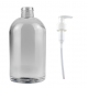 500 ml Şeffaf Plastik Şişe (PET) Beyaz Sıvı Sabun Pompalı (28 Ağız)