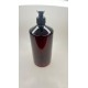 1000 ml (1 Litre) Kahverengi Plastik Şişe (PET) Siyah Sıvı Sabun Pompalı (28 Ağız)