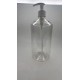 1000 ml (1 Litre) Şeffaf Plastik Şişe (PET) Beyaz Sıvı Sabun Pompalı (28 Ağız)