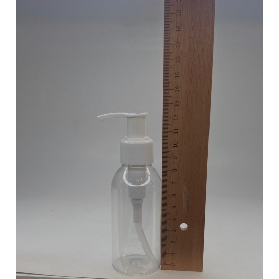 100 ml Şeffaf Plastik Şişe (PET) Beyaz Sıvı Sabun Pompalı (24 Ağız)