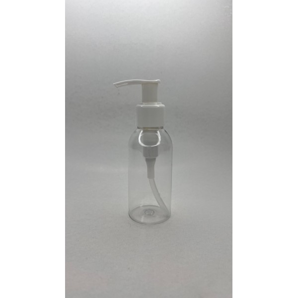 100 ml Şeffaf Plastik Şişe (PET) Beyaz Sıvı Sabun Pompalı (24 Ağız)