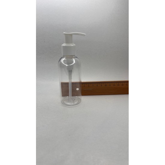 150 ml Şeffaf Plastik Şişe (PET) Beyaz Sıvı Sabun Pompalı (24 Ağız)
