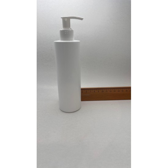 250 ml Beyaz Mat Plastik Şişe (PE) Beyaz Sıvı Sabun Pompalı (24 Ağız)