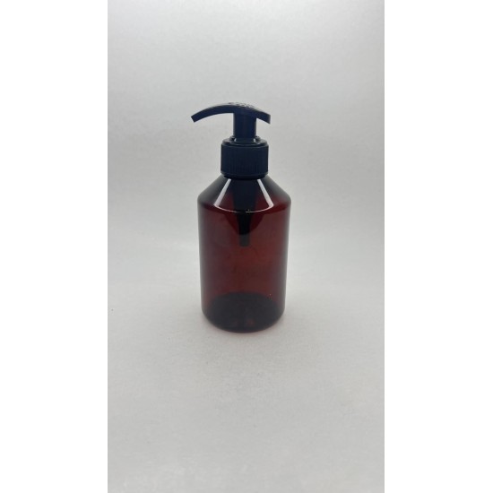 250 ml Kahverengi Plastik Şişe (PET) Siyah Sıvı Sabun Pompalı (28 Ağız)