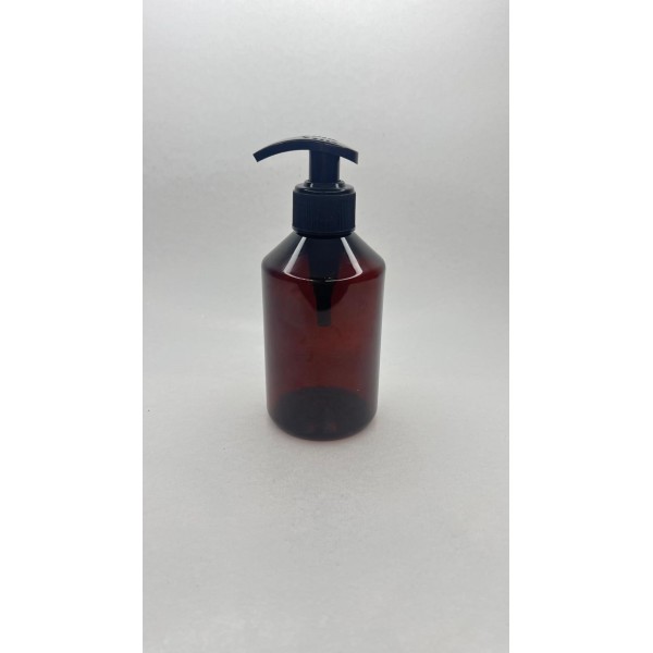 250 ml Kahverengi Plastik Şişe (PET) Siyah Sıvı Sabun Pompalı (28 Ağız)