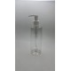 250 ml Şeffaf Plastik Şişe (PET) Beyaz Sıvı Sabun Pompalı (24 Ağız)