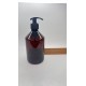 500 ml Kahverengi Plastik Şişe (PET) Siyah Sıvı Sabun Pompalı (28 Ağız)