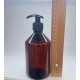 500 ml Kahverengi Plastik Şişe (PET) Siyah Sıvı Sabun Pompalı (28 Ağız)