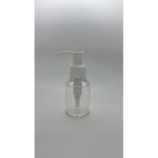 60 ml Şeffaf Plastik Şişe (PET) Beyaz Sıvı Sabun Pompalı (24 Ağız)