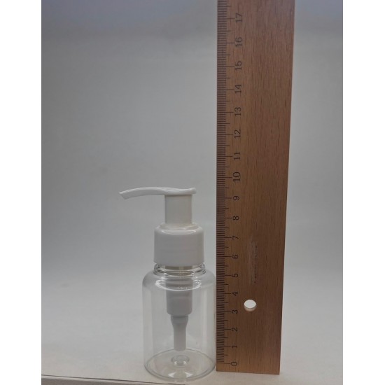 60 ml Şeffaf Plastik Şişe (PET) Beyaz Sıvı Sabun Pompalı (24 Ağız)