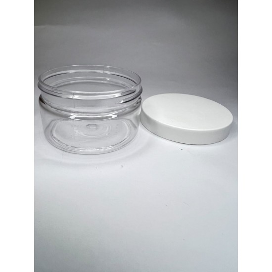 100 ml Akrilik Şeffaf Plastik Kozmetik Krem Kavanozu Beyaz Kapaklı